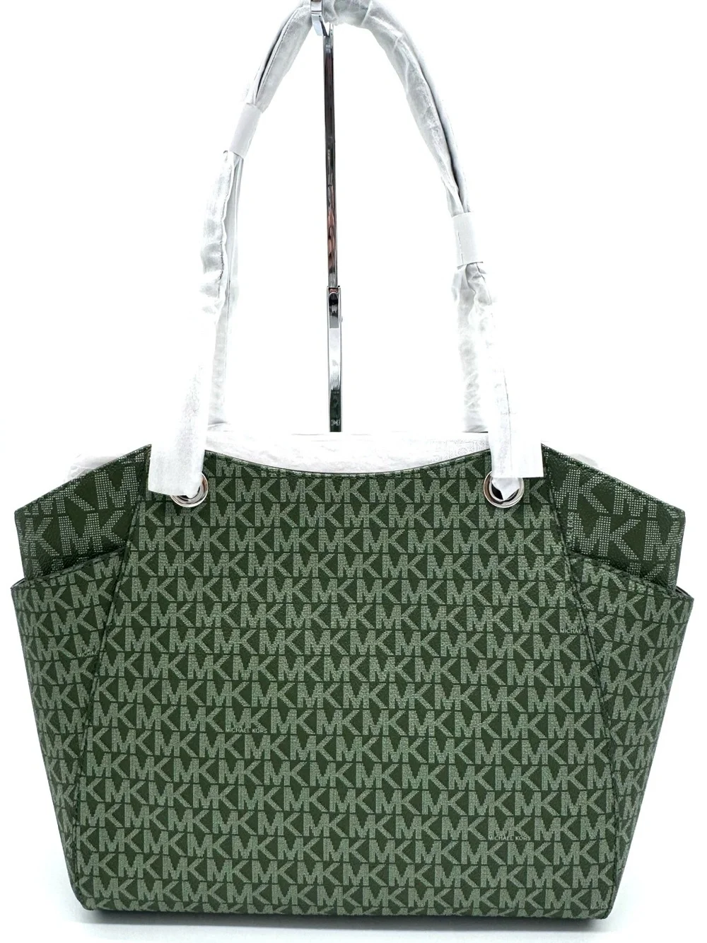 Michael Kors Jet Set Large Signature Logo Shoulder Bag - Amazon Green